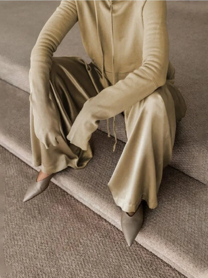 2025 Women's Hoodie & Pants Set Wide Leg Pants