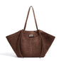 Large Capacity Trapeze Shoulder Bag for Women – Designer PU Leather Tote with Metal Lock | High-Quality