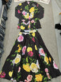 Printed Lapel Single-Breasted Long-Sleeved Shirt 2025 Spring New Two-Piece Suit big Skirt fashion women