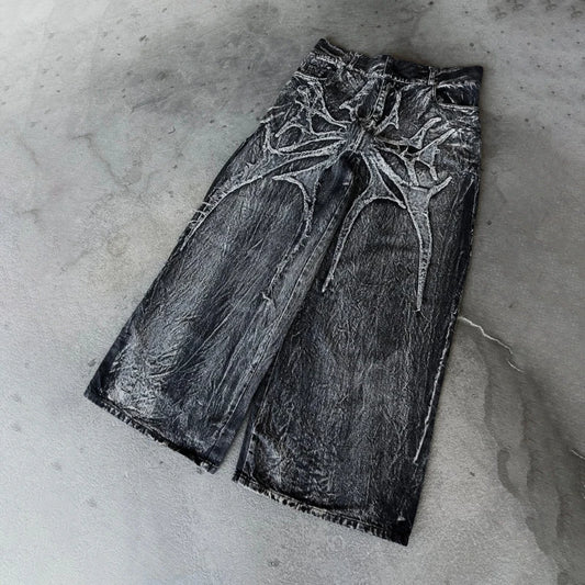 Y2K Phantom Jeans – Redefine Streetwear with Dark, Edgy Flair