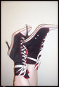 Lace-Up Design Spike Heel Canvas Women’s Fashion Boots
