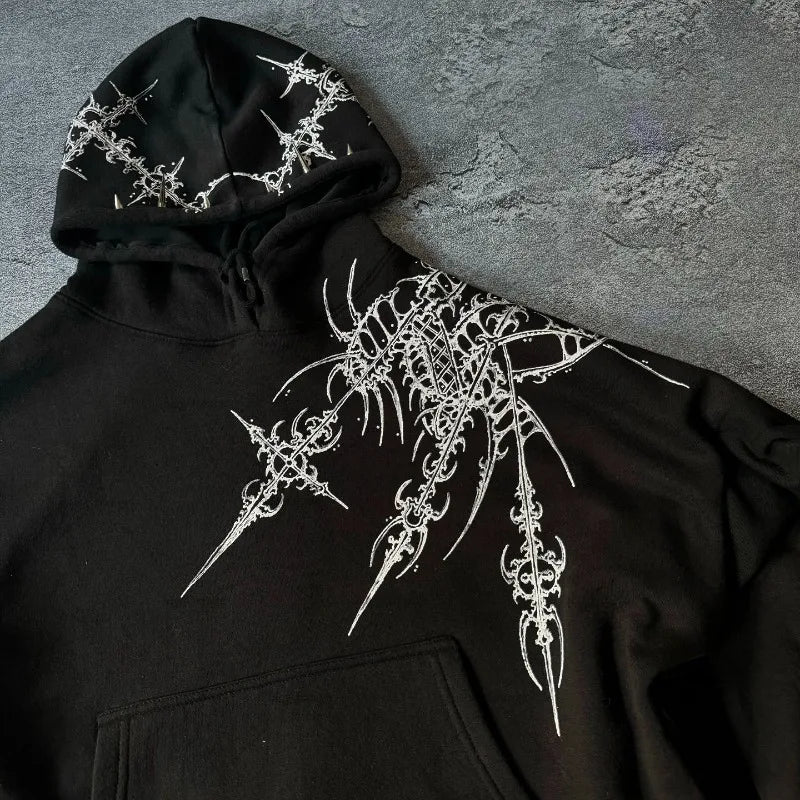 Y2K Harajuku Retro Hoodie for Unisex American Street Hip-hop