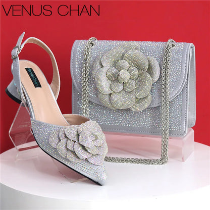 Peach Color Elegant Lady Shoes and Bag 2025