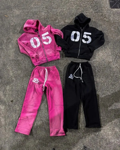 American High Street Fashion Oversized Sweatshirt Hip-Hop Unisex Suit