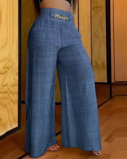 Casual Women’s High Waist Wide Leg Pants Summer Fashion