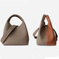Patchwork Style Women Bucket Bag Lychee Texture Cowhide Luxury   Bag High Grade Ladies Handbag