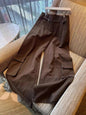 Caramel High-Waisted Wide Leg Cargo Pants for Women