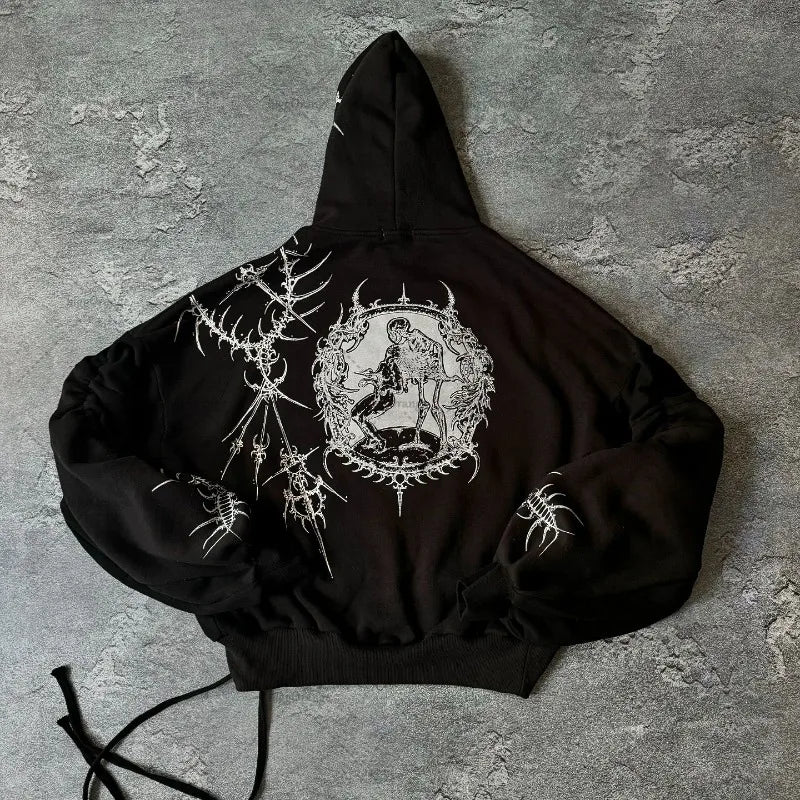 Y2K Harajuku Retro Hoodie for Unisex American Street Hip-hop