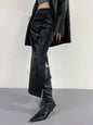 Black Serpentine PU Leather Jacket for Women 2025