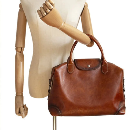 2025 New Retro Genuine Leather Women's Bag Large Capacity Tote Bag