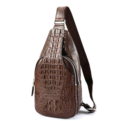 2025 Premium  Genuine Crocodile skin Leather Men's Wallet & Shoulder Bag Set
