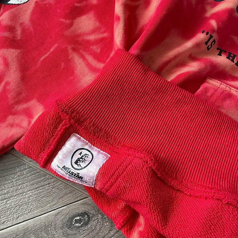 HS Records Red Bleached red casual Hoodie