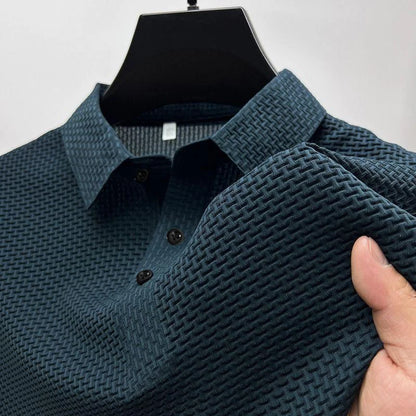 2024 Summer New Men's Short Sleeve T-shirt Cool and Breathable Polo Shirt Business Casual Sweat-absorbing Tops
