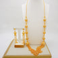 Necklace & Earrings (Tassel Style) for Women, 24K Gold, AU999 Gold-inlaid vine with twisted-leaf tassels, embodying forest grace