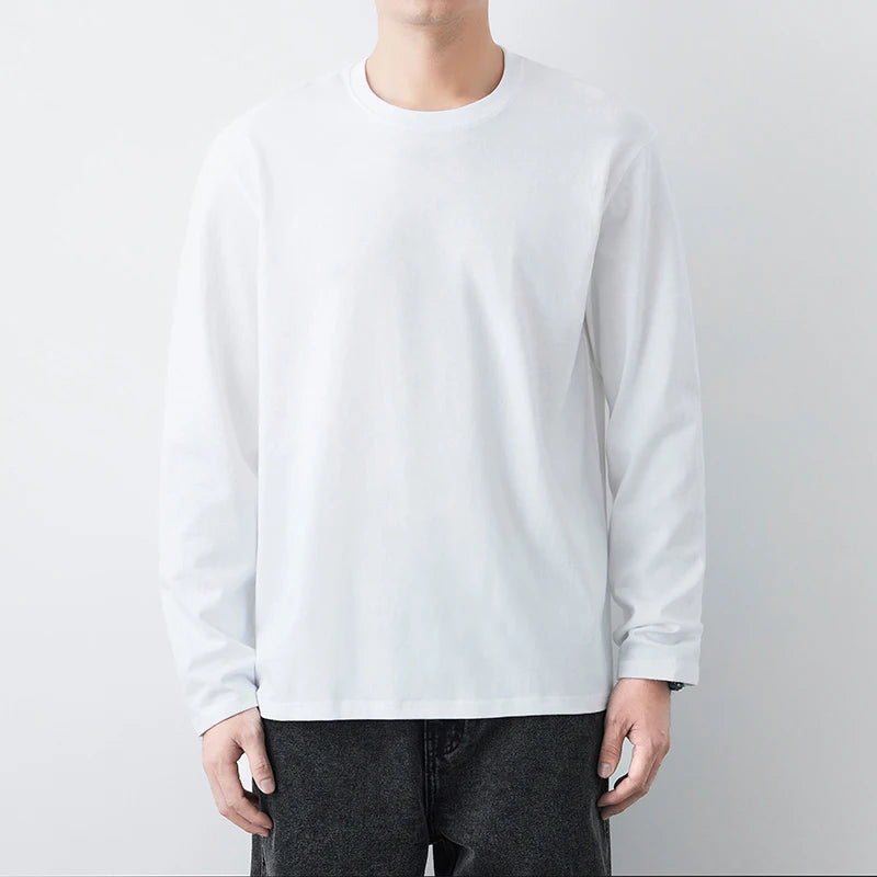 T-Shirts Men Tee Shirts Male Under Wear Autumn Cotton Basic Tshirts Plus Size 4XL 5XL Daily Man Clothing Casual Tops
