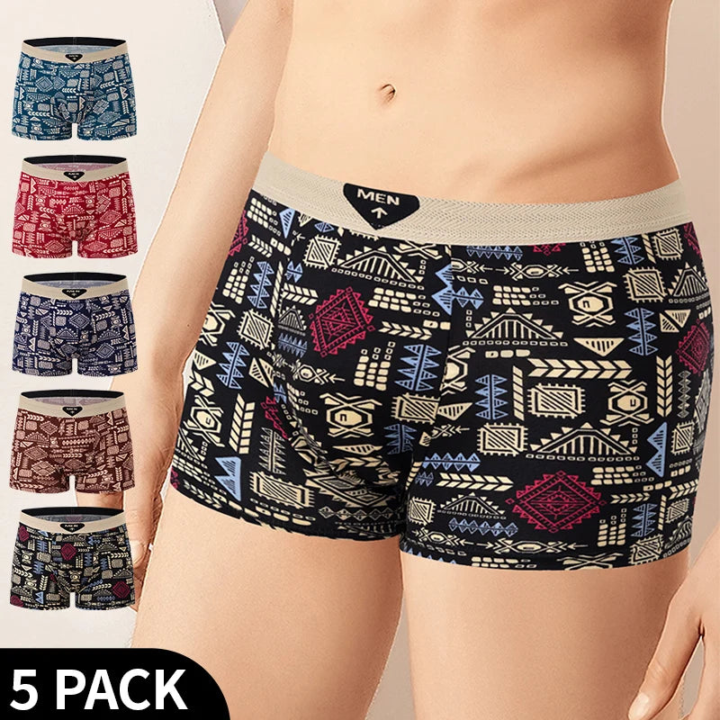 4/5Pcs European and American Plus Sizes MEN Underwear Trunks