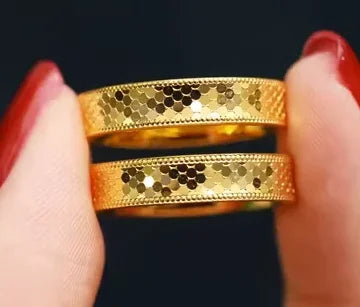 Real Gold 999 wedding Jewelry Fine gold wedding rings for couples 24k pure gold