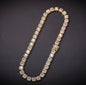 Square Cubic Zirconia Tennis Chains Top Quality Hip-hop Necklace Luxury Jewelry for Unisex